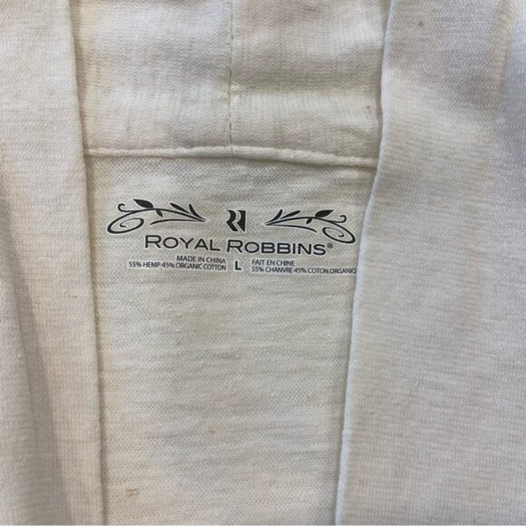 Royal Robbins sweater cardigan wrap hemp and organic cotton cream neutral medium - Picture 7 of 14